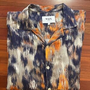 Wax London - Didcot Mulicolor Camp Shirt Short Sleeve Button Up - Size Large